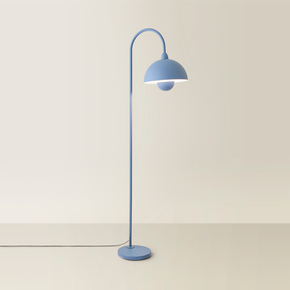 ValueLights Tilly Pastel Sky Blue Arched Dome Shade Metal LED Floor Lamp Image 5