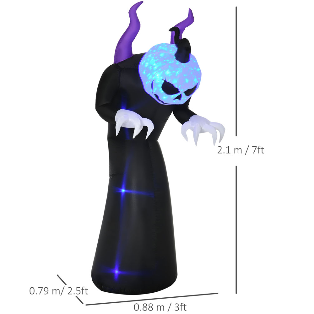 Outsunny Halloween Inflatable Ghost with Horns 7ft Image 8