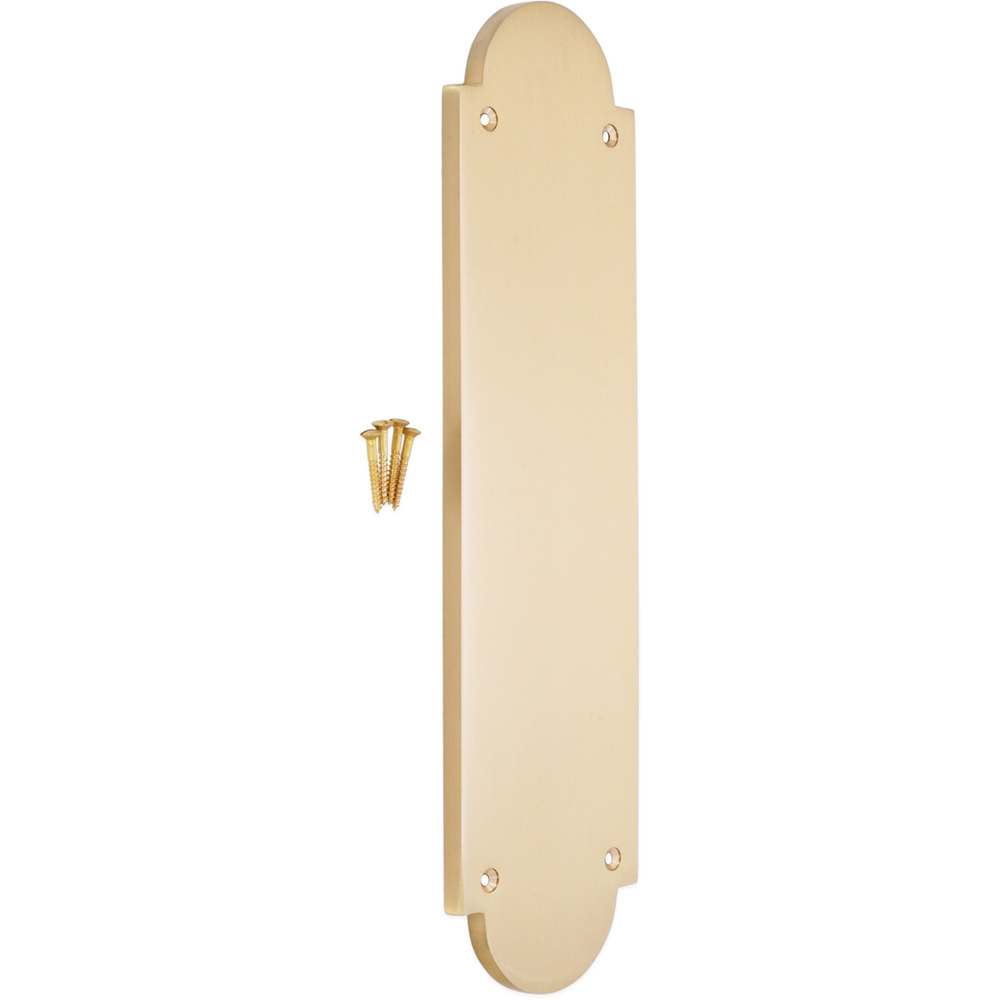 Spira Brass Victorian Half-Round Satin Brass Finger Plush Plate 300mm Image 3