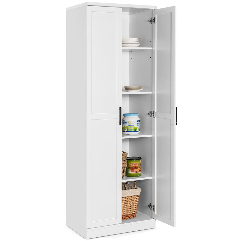 Costway 2 Door White Wooden Storage Cabinet Image 2