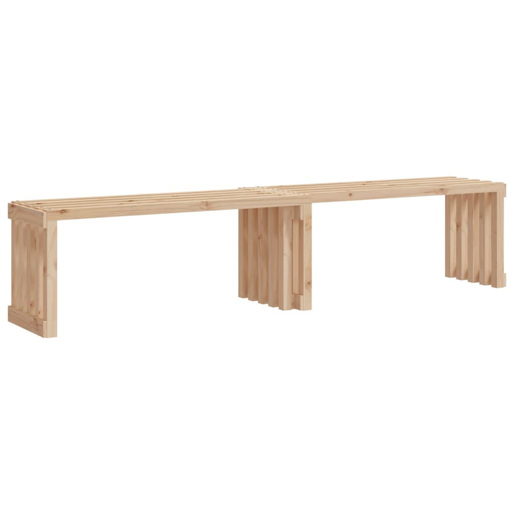 vidaXL Brown Solid Pine Wood Extendable Garden Bench Image 8