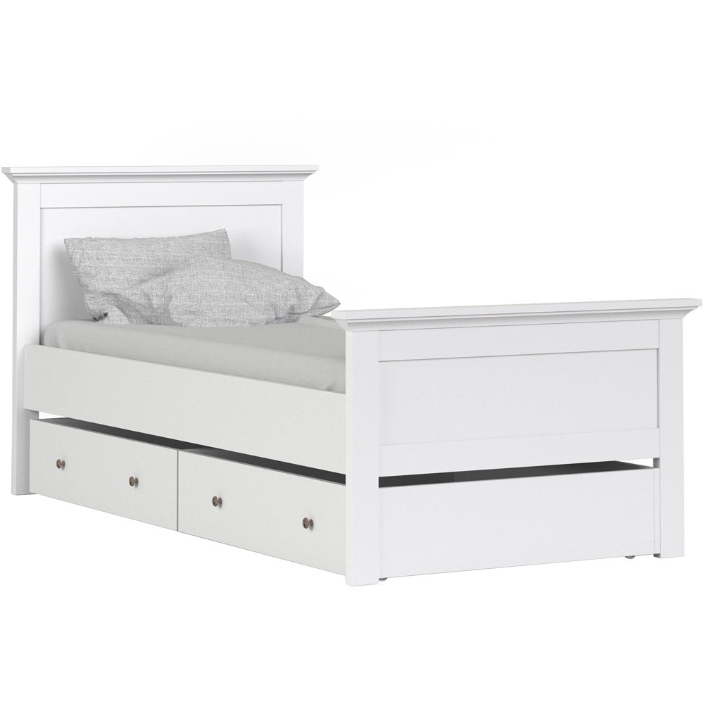 Florence Paris White Underbed Storage Drawer for Single Bed Image 3