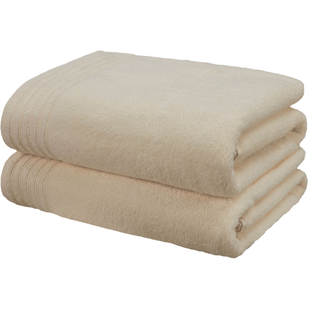 Rapport Home So Soft Cream Cotton Bath Sheet Set of 2 Image 1