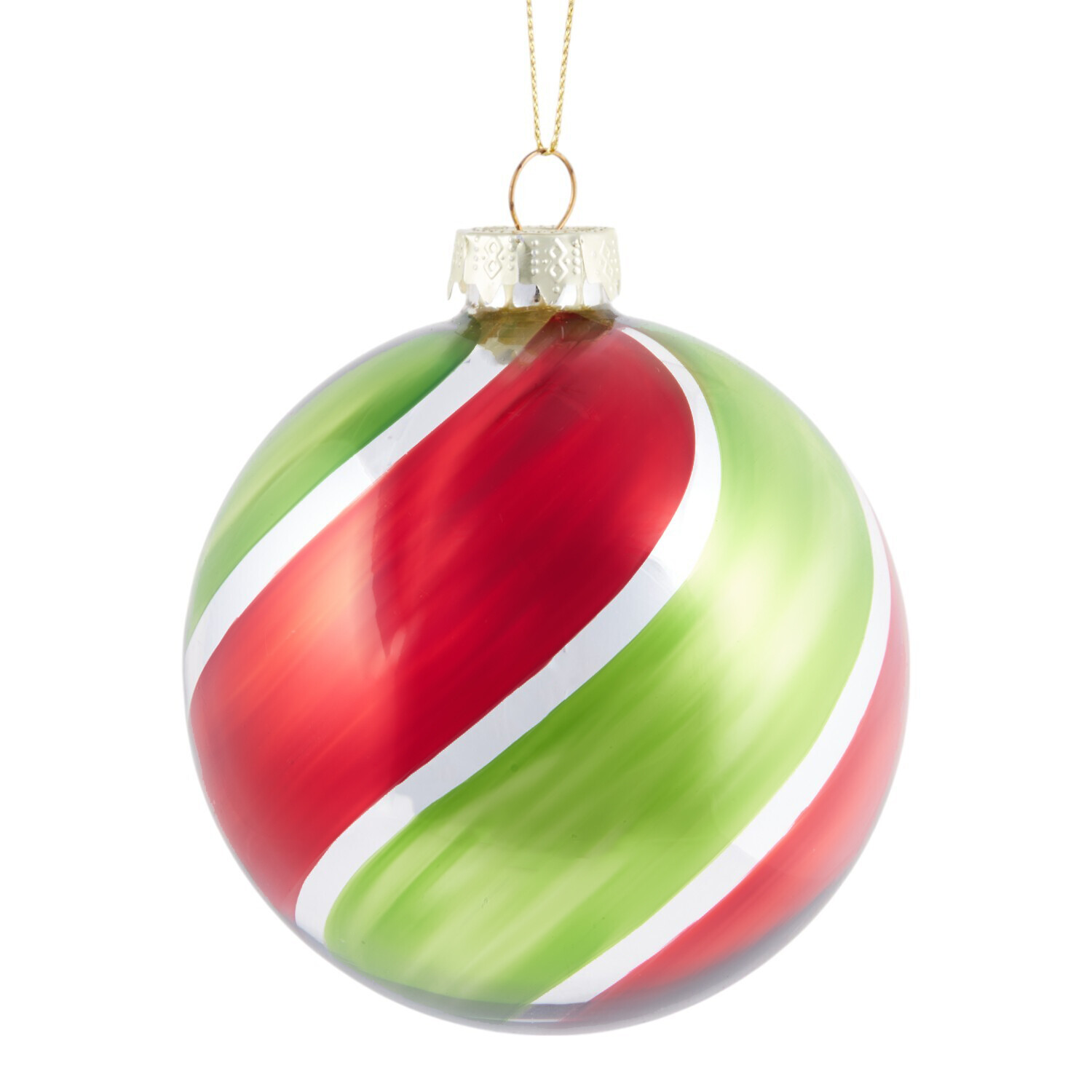 Shiny Peppermint Swirl Bauble Image 5