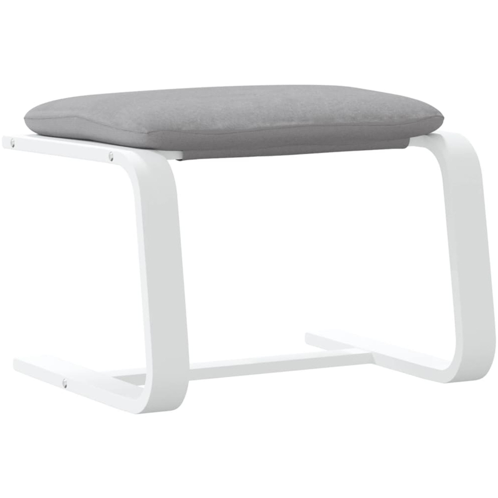 vidaXL Light Grey Fabric Wooden Footstool Image 5