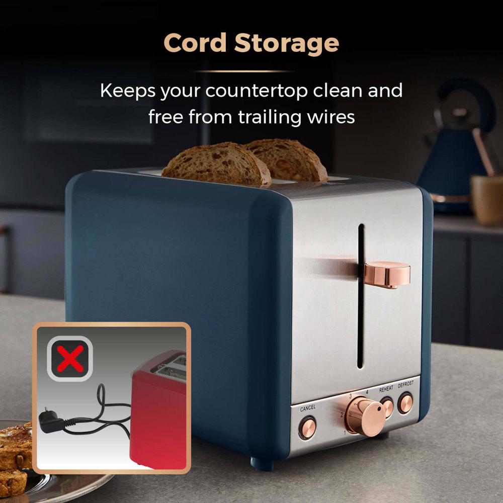 Tower Cavaletto T20036MNB Midnight Blue 2 Slice Toaster Image 4