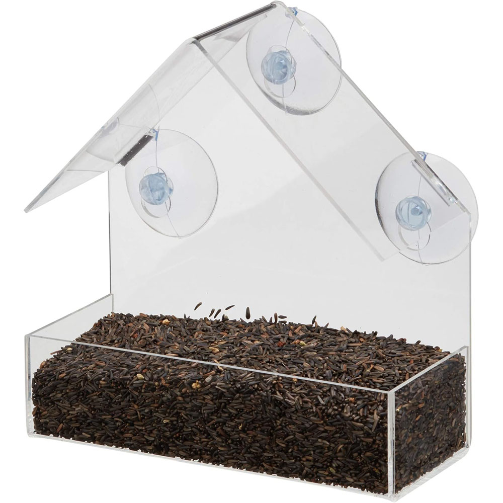 Happy Beaks Kingfisher Plastic Window-Mounted Bird Feeder Image 3