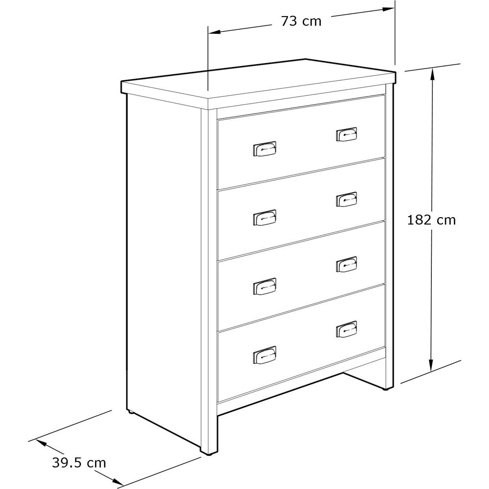 GFW Boston 4 Drawer Knotty Oak Chest of Drawers Image 7