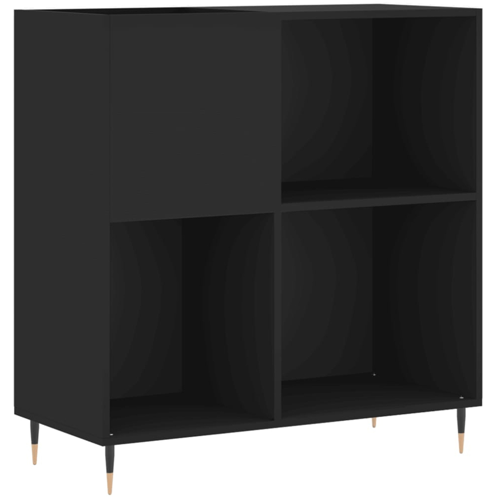 vidaXL 3 Shelf Black Square Record Cabinet Image 2