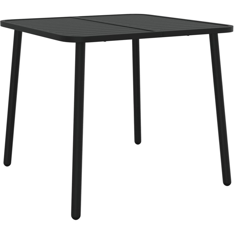 vidaXL 2 Seater Anthracite Steel Slatted Garden Table Image 2