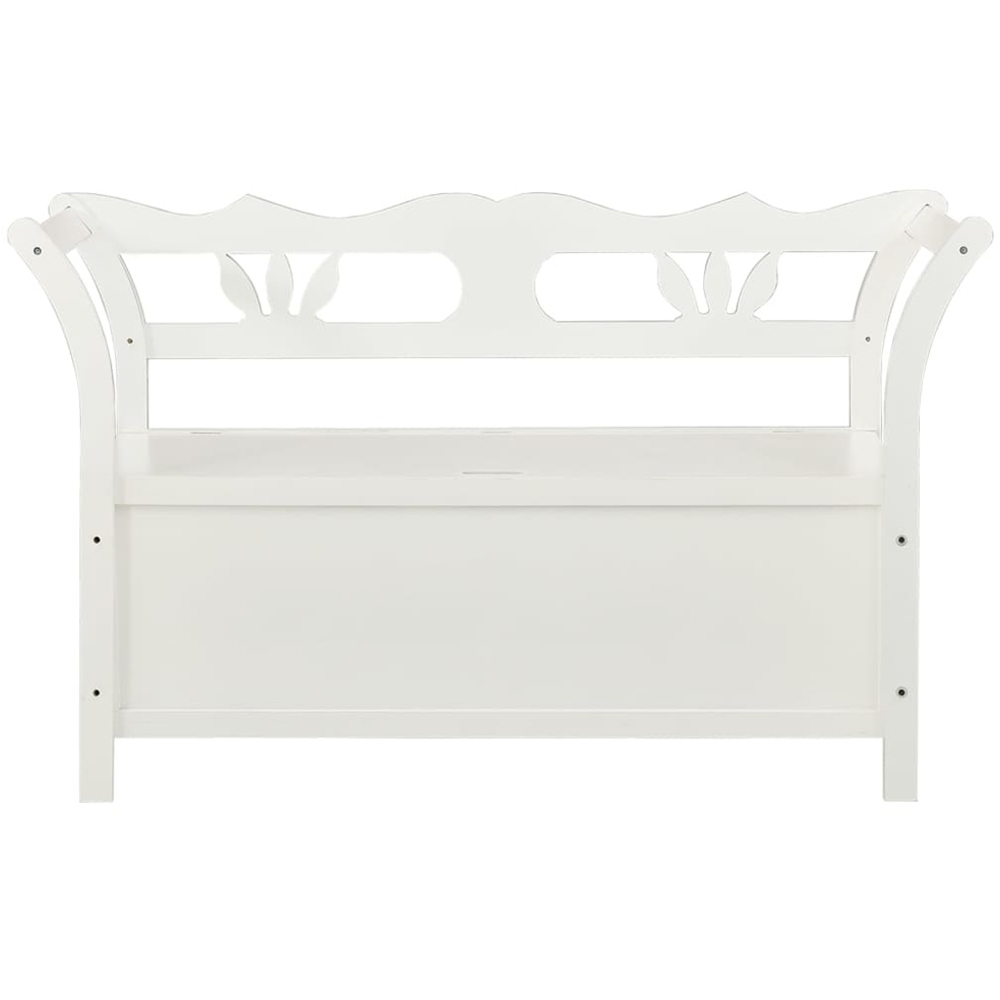 vidaXL 2 Seater White Solid Wood Fir Bench Image 3