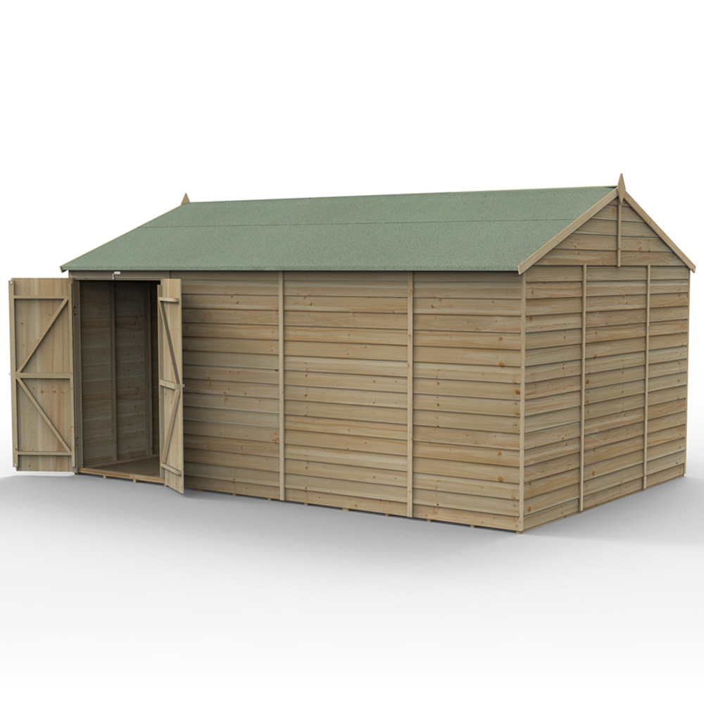 Forest Garden 4LIFE 15 x 10ft Double Door Reverse Apex Shed Image 3
