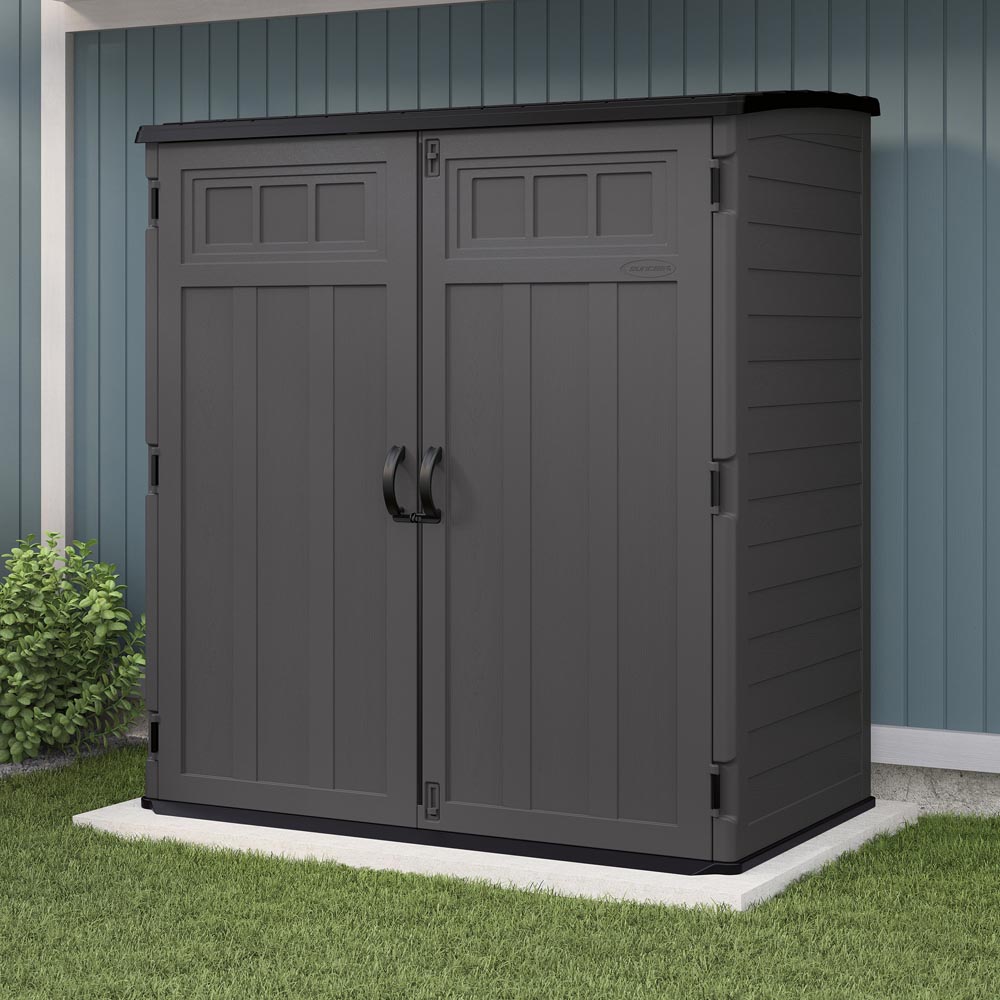 Suncast Hamilton 6.2 x 3.2ft Peppercorn Grey Storage Cabinet Image 2