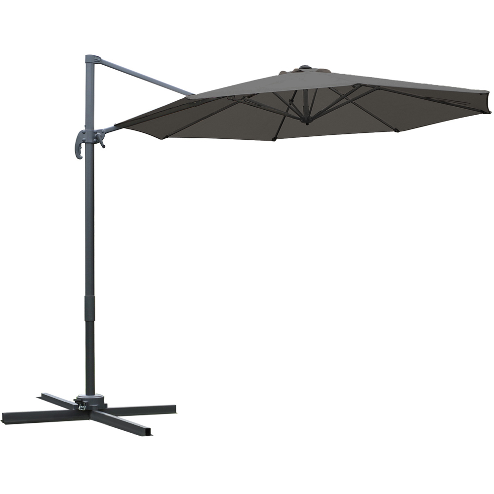 Outsunny Dark Grey Roma Parasol with Cross Base 3m Image 1