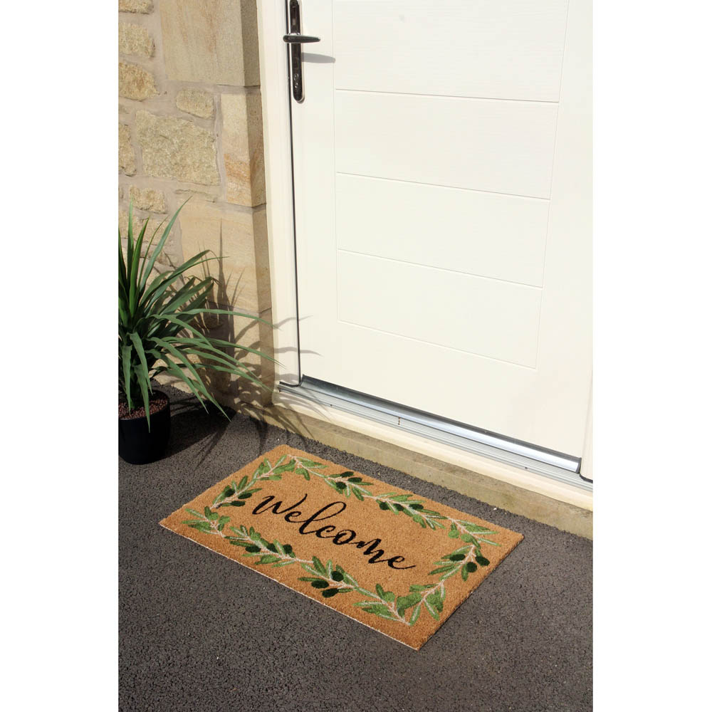 Astley Natural Branch and Welcome Coir Doormat 75 x 45cm Image 4