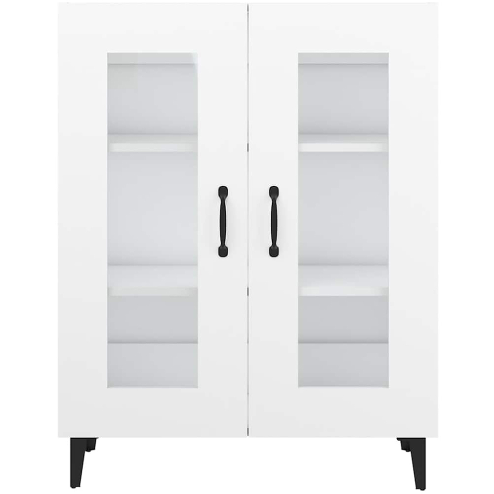 vidaXL 2 Glass Door White Sideboard Image 6