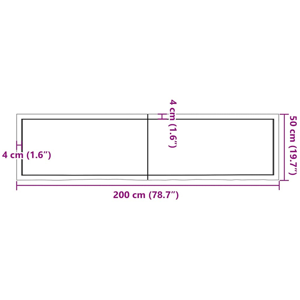 vidaXL 200cm Light Brown Treated Solid Oak Wood Floating Wall Shelf Image 9