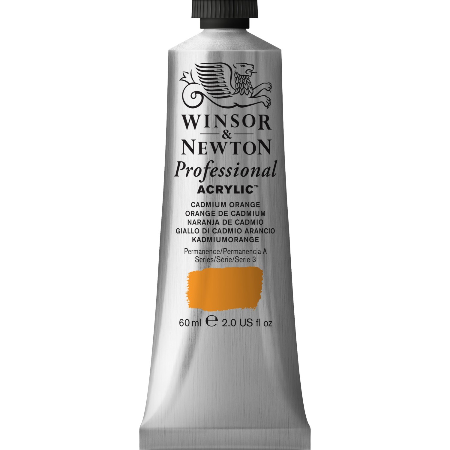 Winsor and Newton 60ml Professional Acrylic Paint - Cadmium Orange Image 1