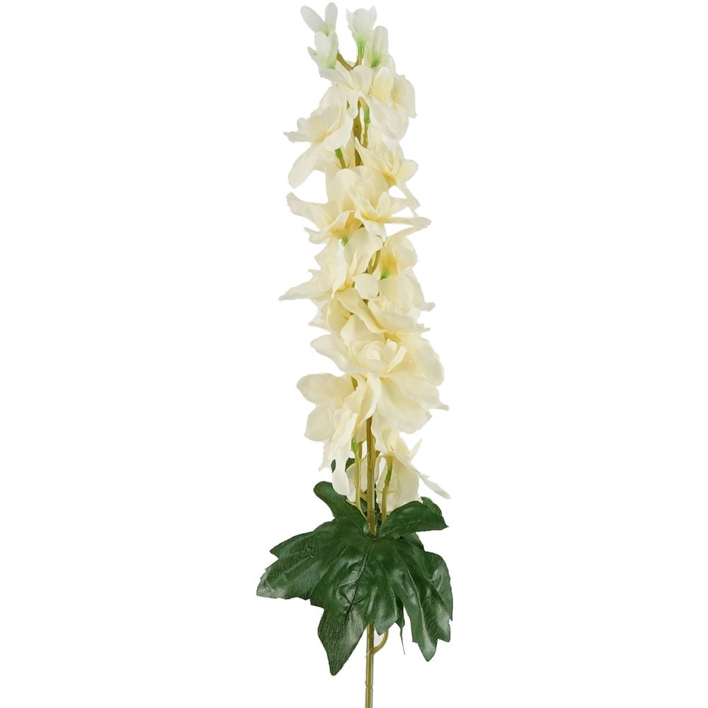 Leaf Cream Delphinium Single Stem Artificial Flower 2.5ft 6 Pack Image 4