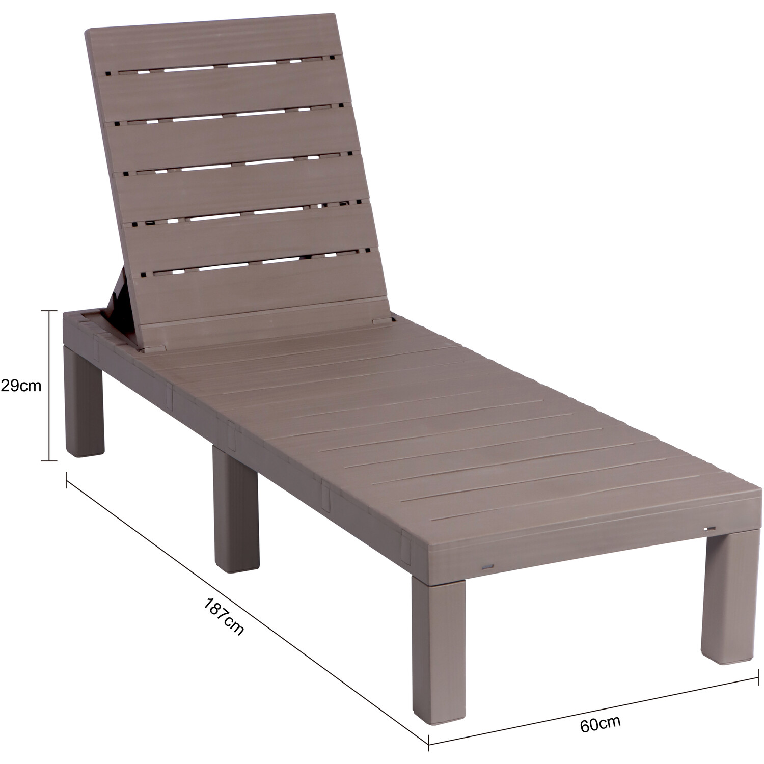 Orlando Sun Lounger Brown Image 2