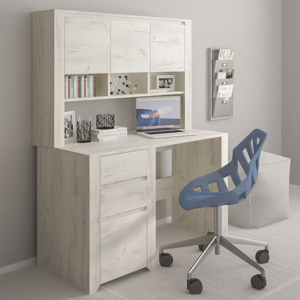 Florence Angel 3 Door Top Unit for Desk White Image 6