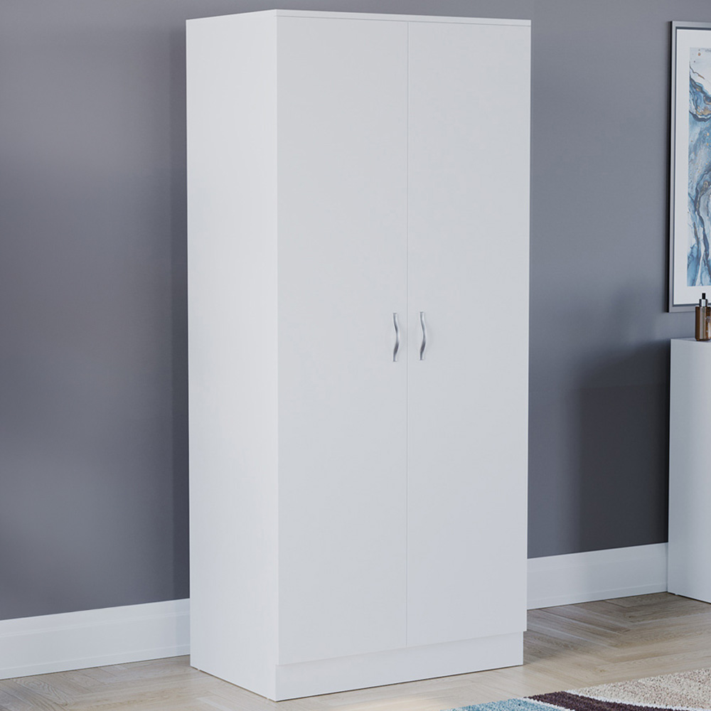 Vida Designs Riano 2 Door White Wardrobe Image 1