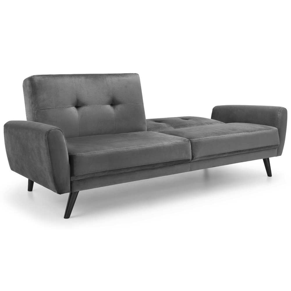 Julian Bowen Monza 2 Seater Dark Grey Velvet Sofa Bed Image 4