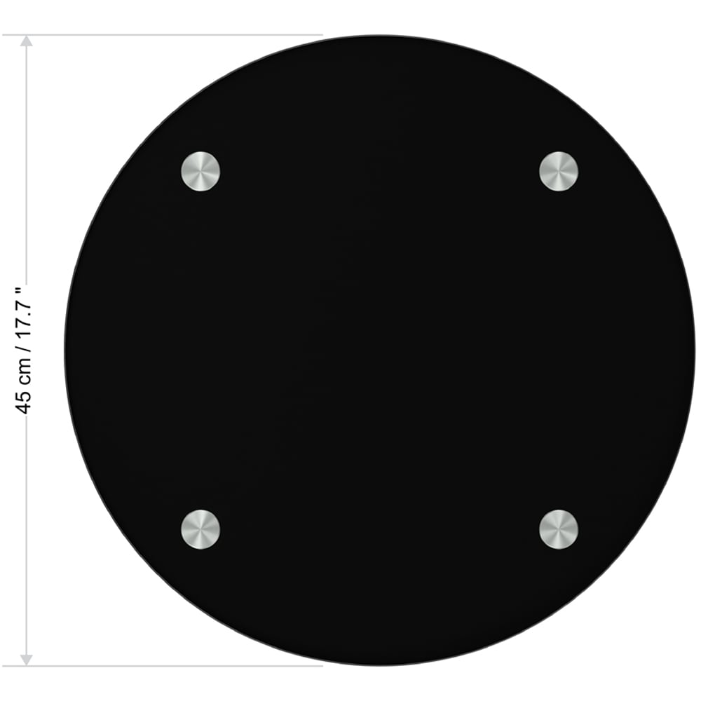 AVF Black Glass and Chrome Round Lamp Table with Wheels Image 7