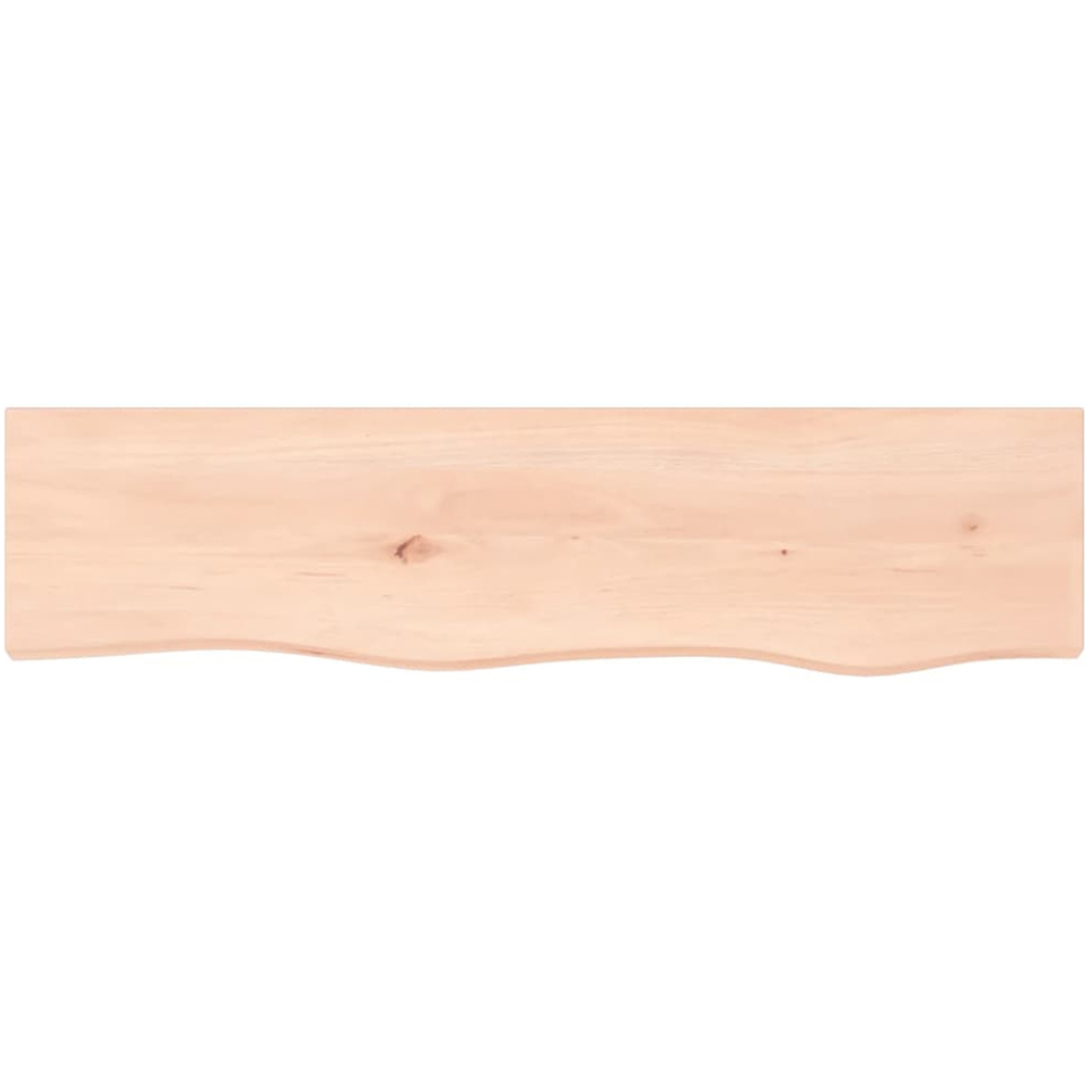 vidaXL 80cm Natural Untreated Solid Oak Wood Floating Wall Shelf Image 3