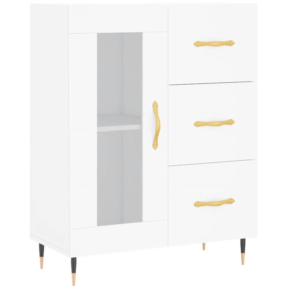 vidaXL 3 Door 3 Drawer White Highboard with Metal Legs Image 7