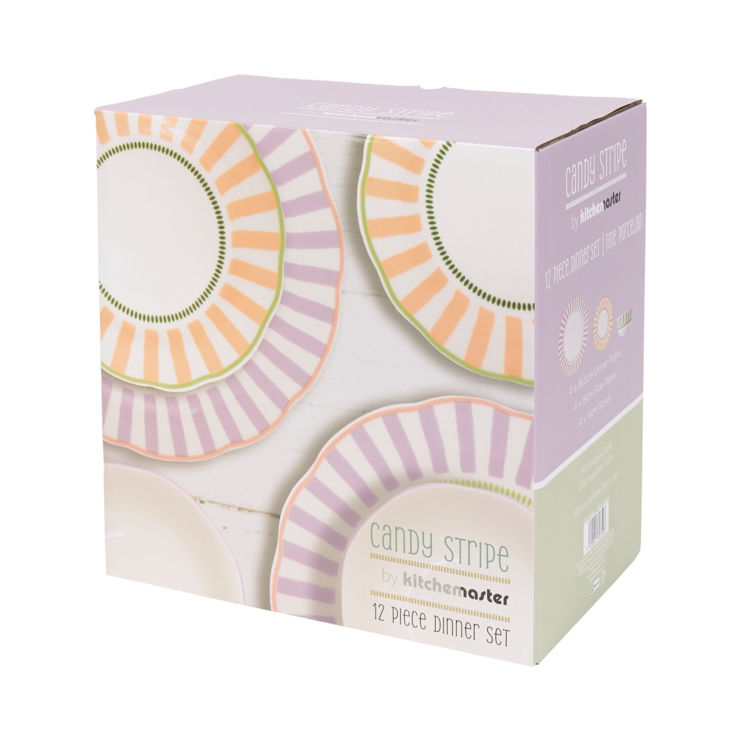 12 Piece Candy Stripes Dinner Set Image 4