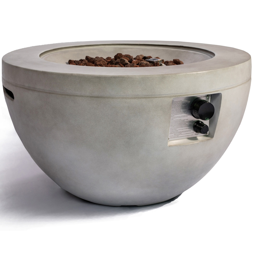 MDA Designs Tabiti Light Stone Propane Outdoor Firepit Image 6