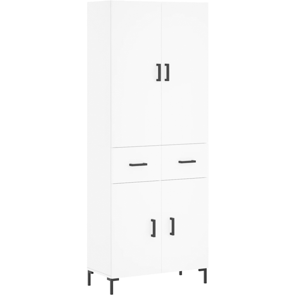 vidaXL 4 Door 2 Drawer White Highboard Image 2