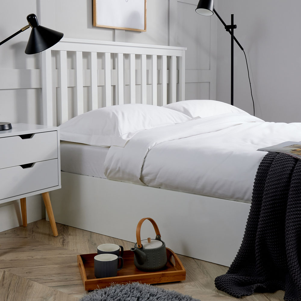 Home Source Florida King Size White Wood Ottoman Bed Image 5