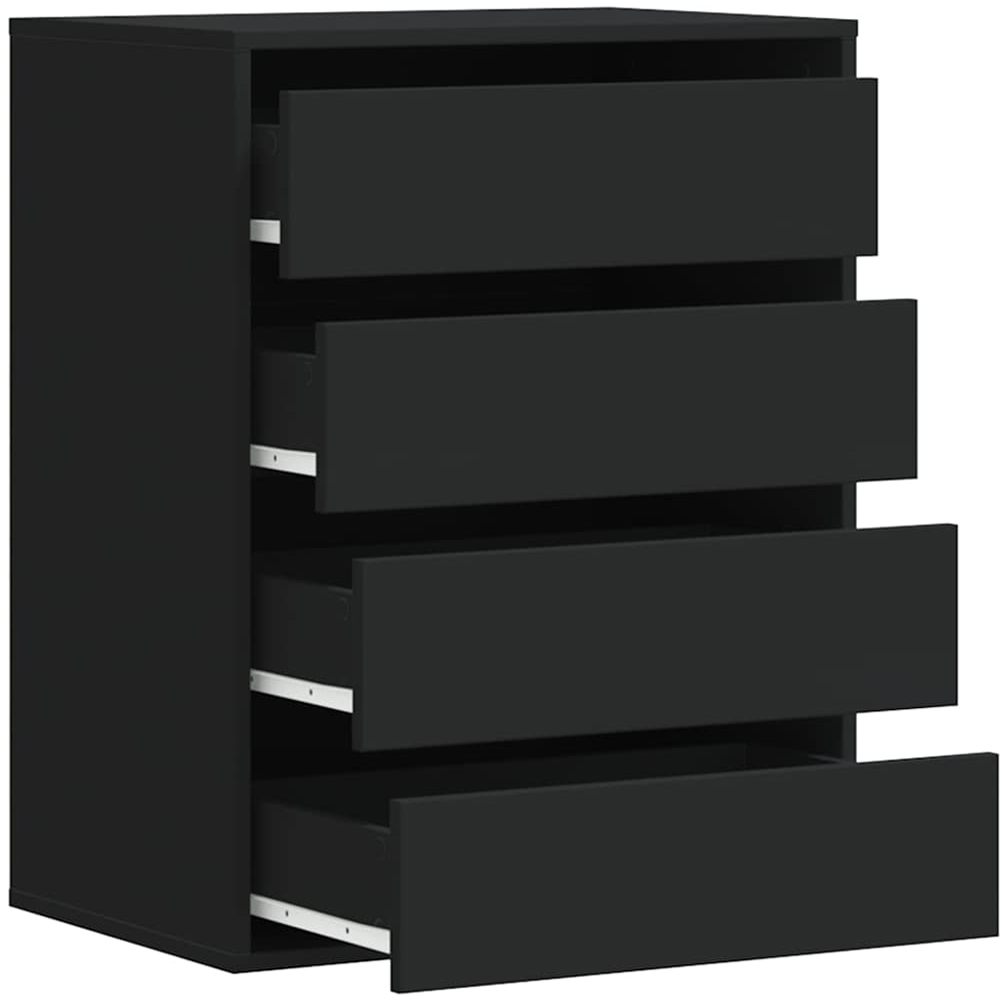 vidaXL 4 Drawer Black Wooden Chest of Drawers Image 4