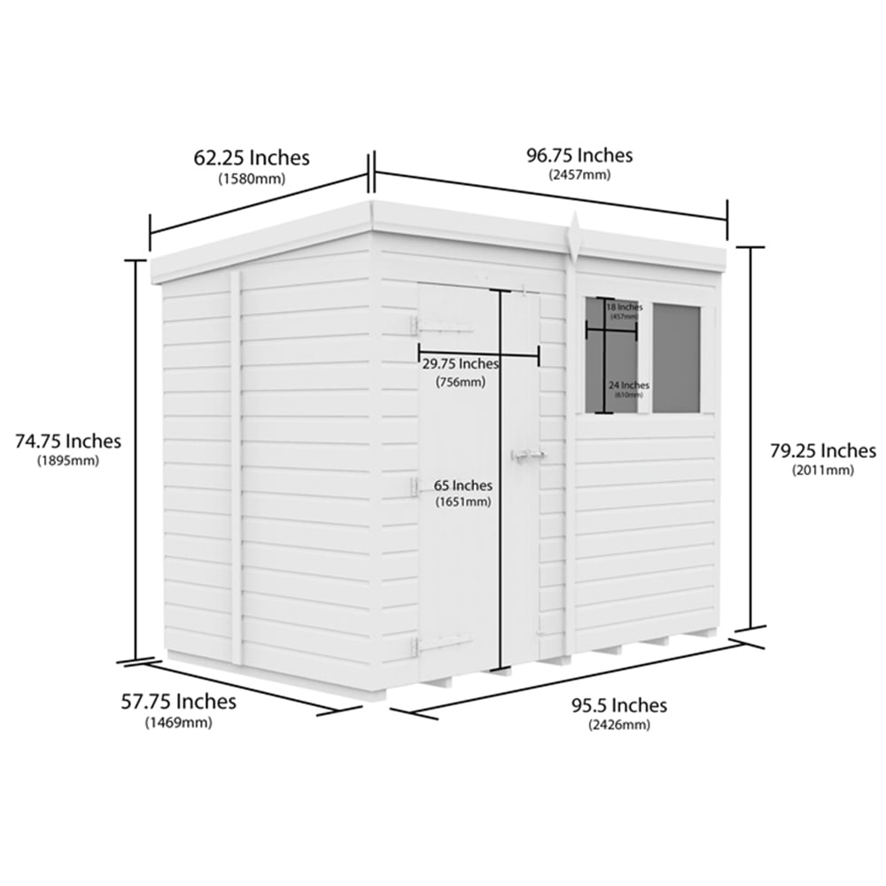 DIY Sheds 8 x 5ft Tongue and Groove Timber Pent Security Garden Shed Image 8