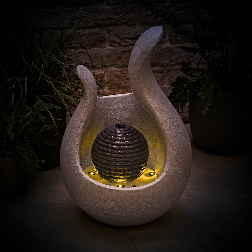 ValueLights Abstract Cascading Water Fountain Feature Solar Powered Outdoor Garden Light Image 2