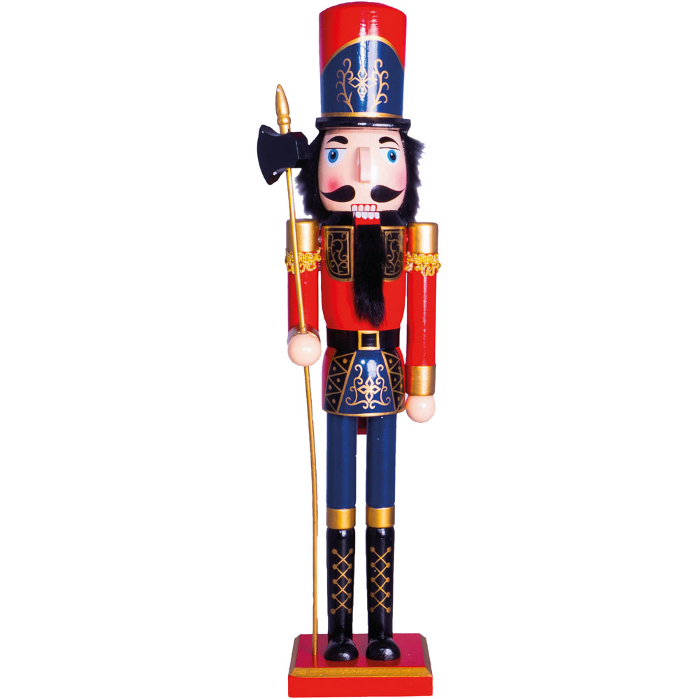 St Helens Red and Blue Christmas Nutcracker with Sceptre Image 1