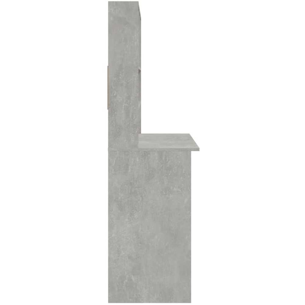 vidaXL 4 Shelf Computer Desk Concrete Grey Image 5