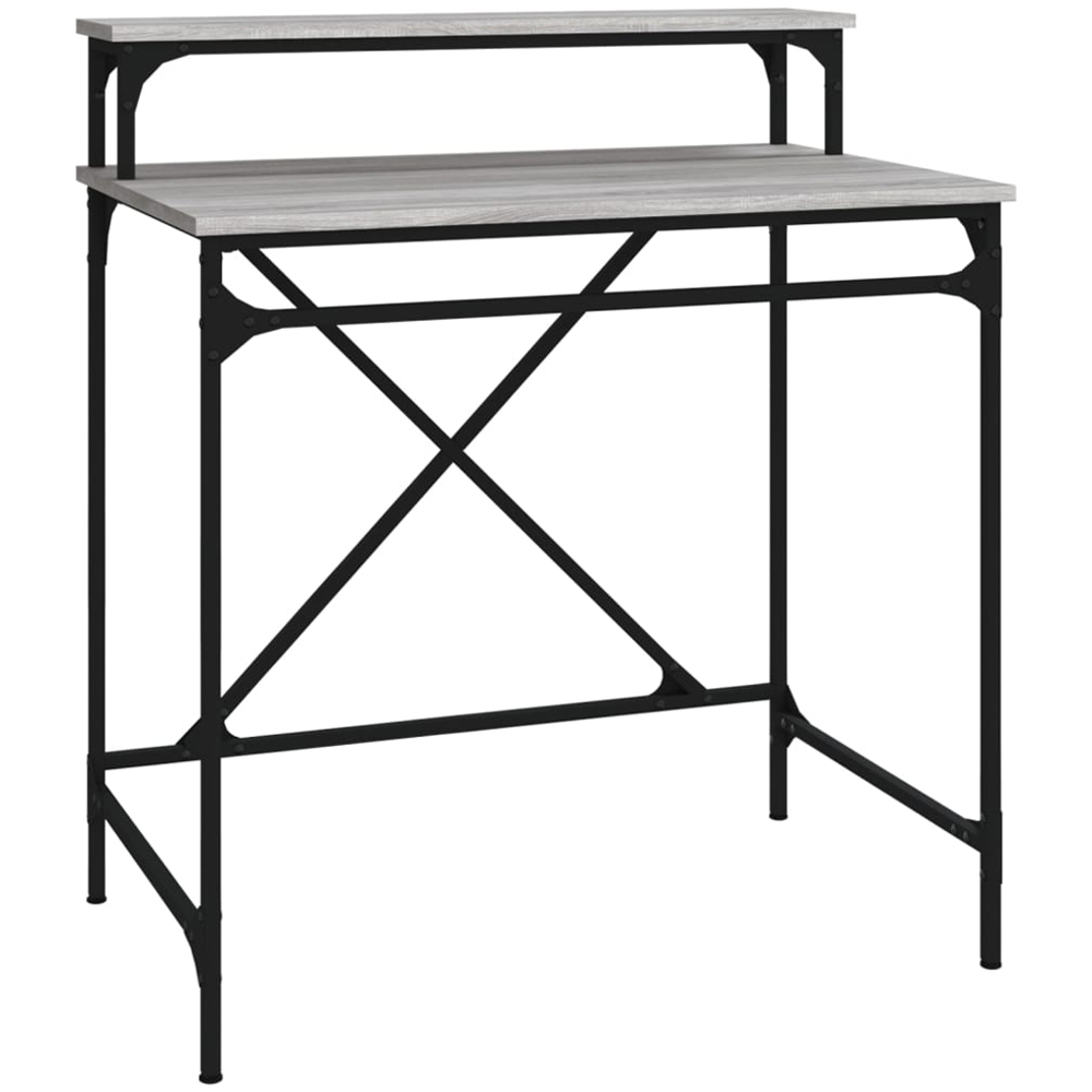 vidaXL Single Shelf Desk Grey Sonoma Image 2