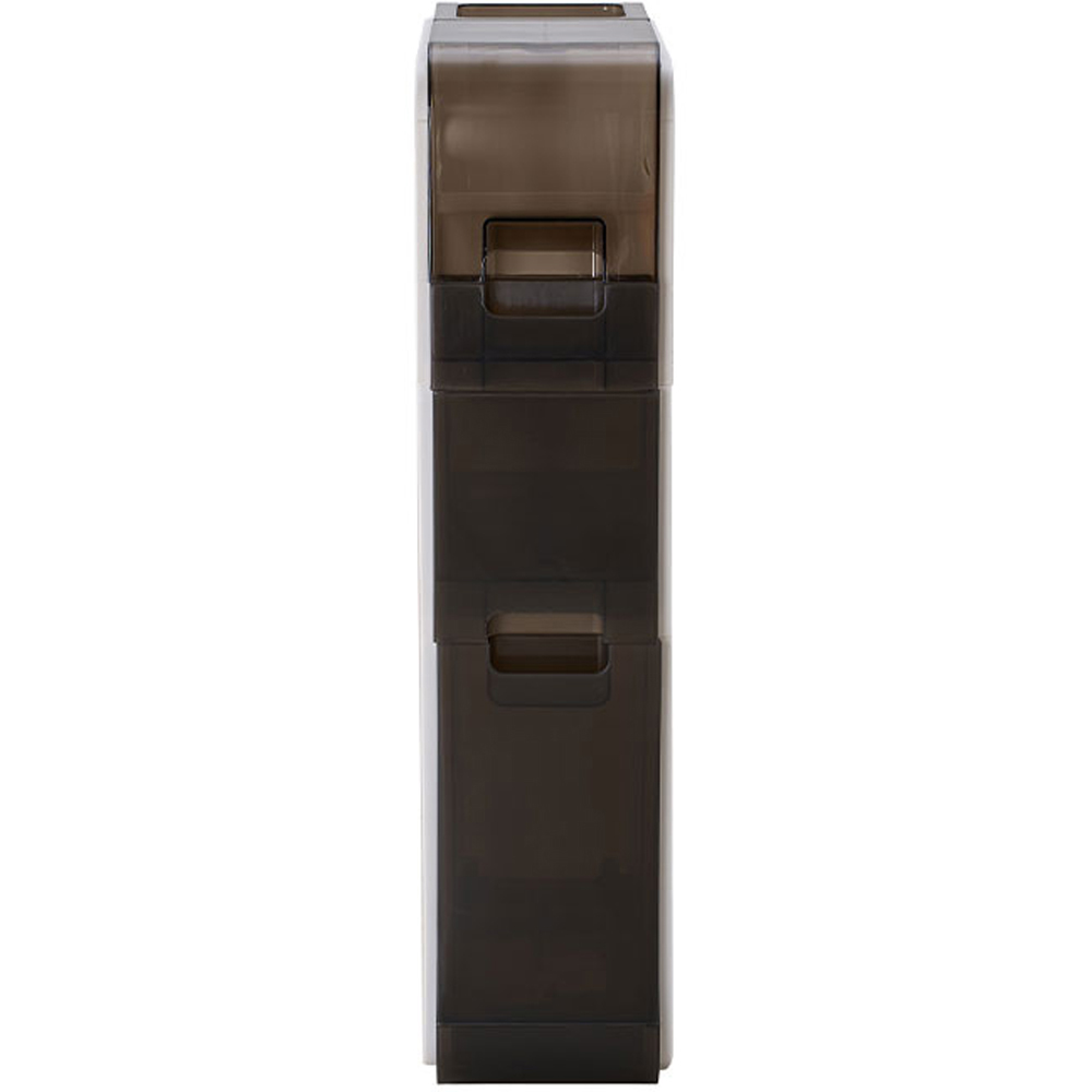 Living and Home 3 Drawer Single Shelf White and Grey Bathroom Storage Cabinet Image 4