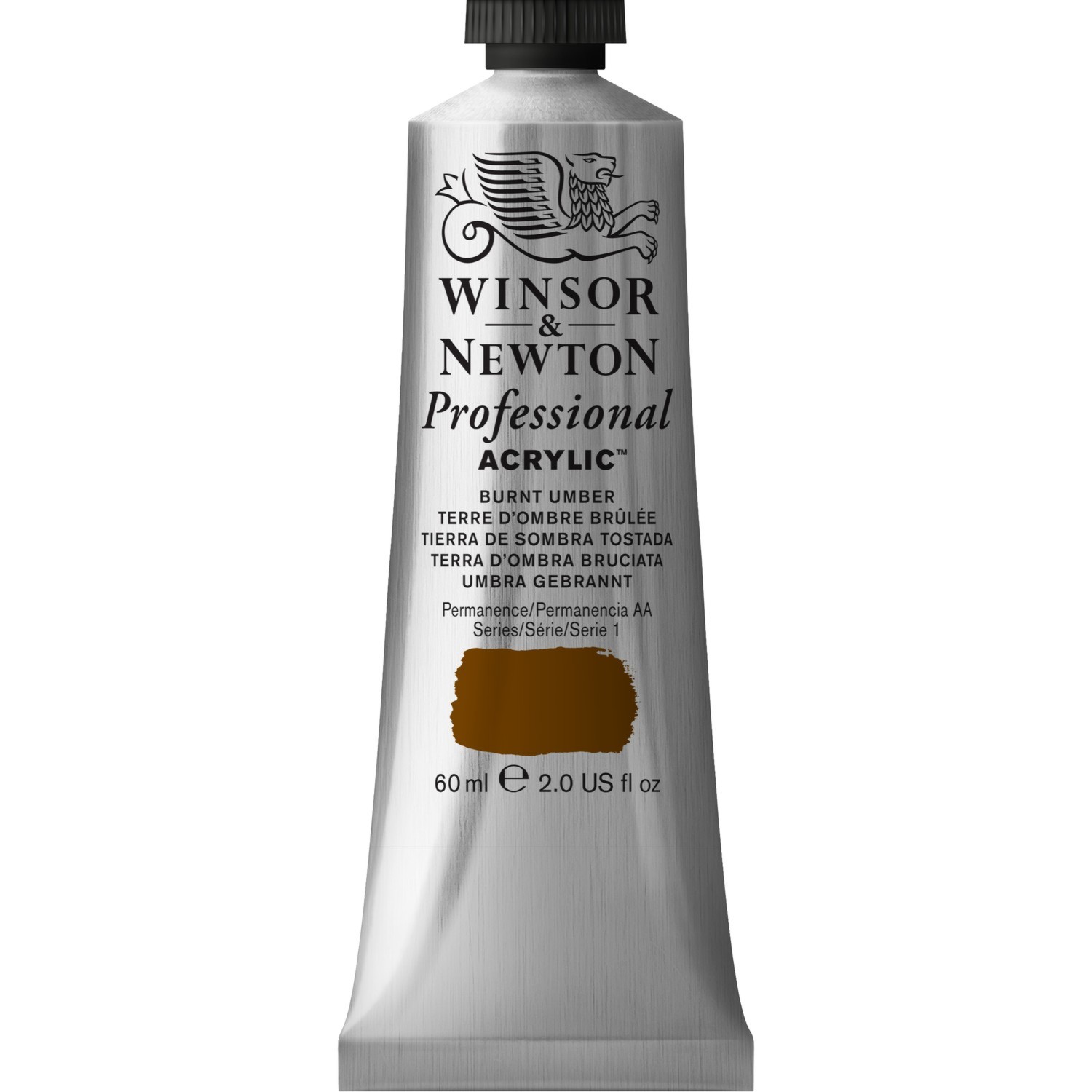 Winsor and Newton 60ml Professional Acrylic Paint - Burnt Umber Image 1