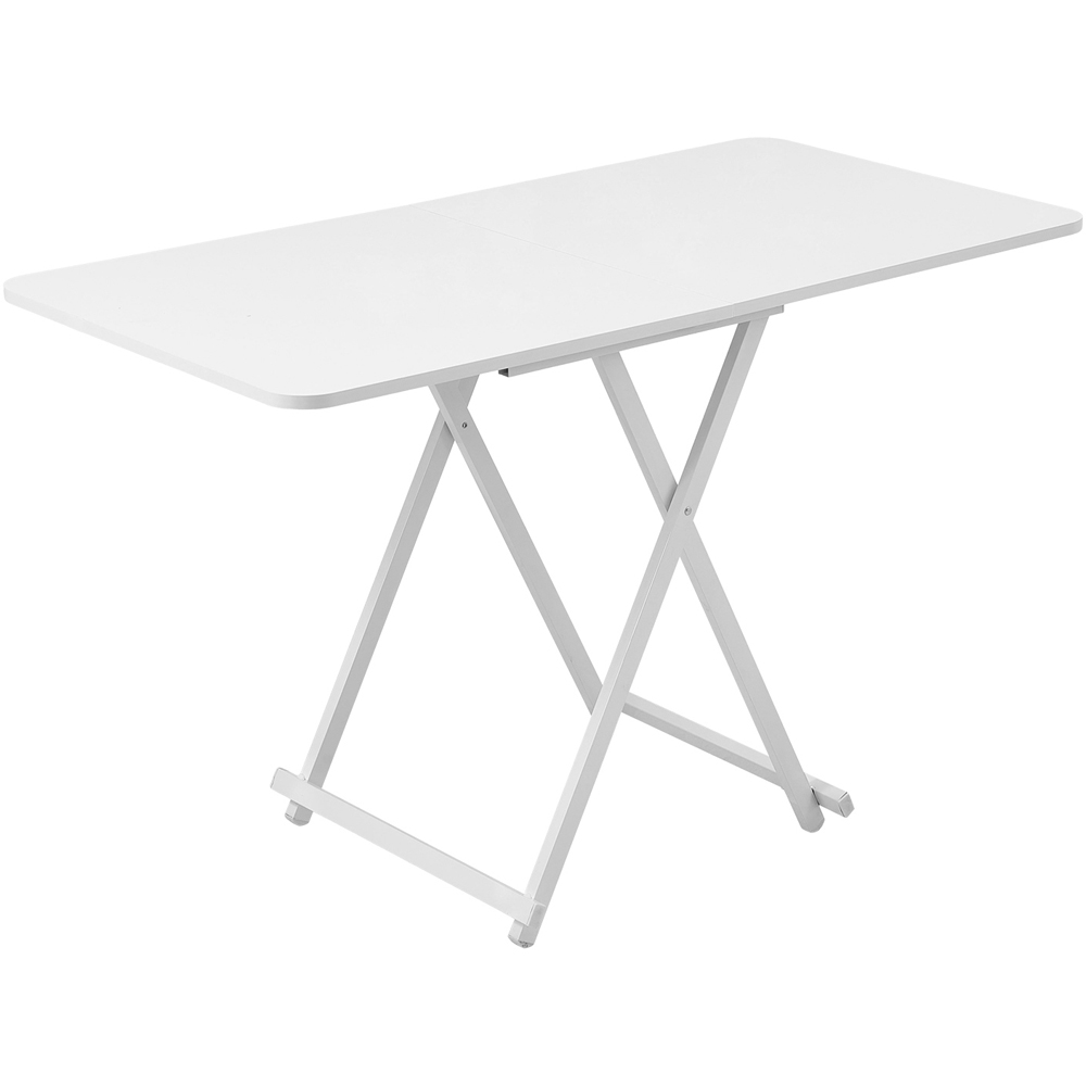 Living and Home 4 Seater White Foldable Dining Table Image 2