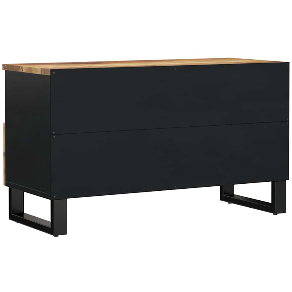 vidaXL Single Drawer 3 Shelf Light Brown Solid Mango Wood TV Cabinet Image 5