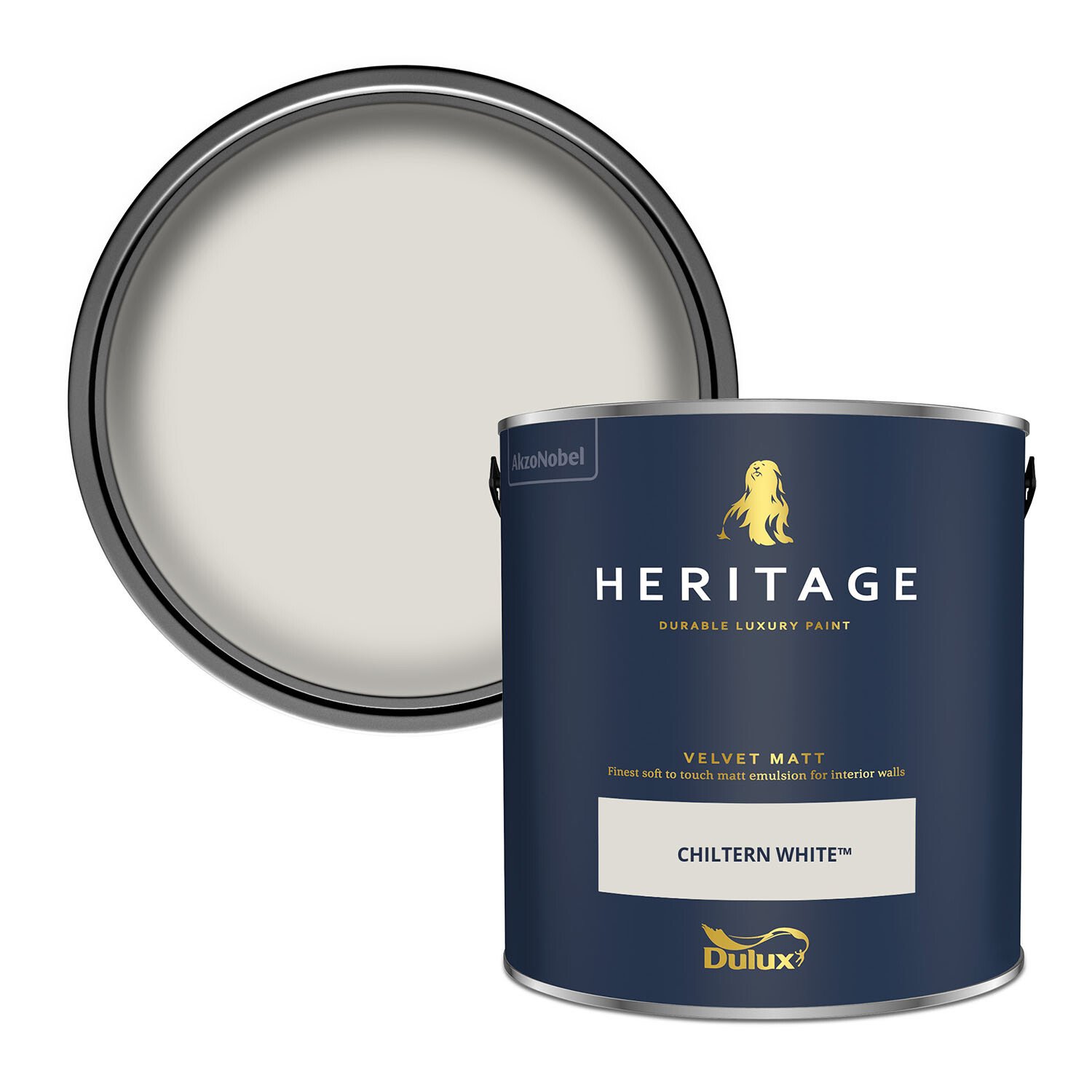 Dulux Heritage Walls and Ceilings Chiltern White Velvet Matt Emulsion Paint 2.5L Image 1