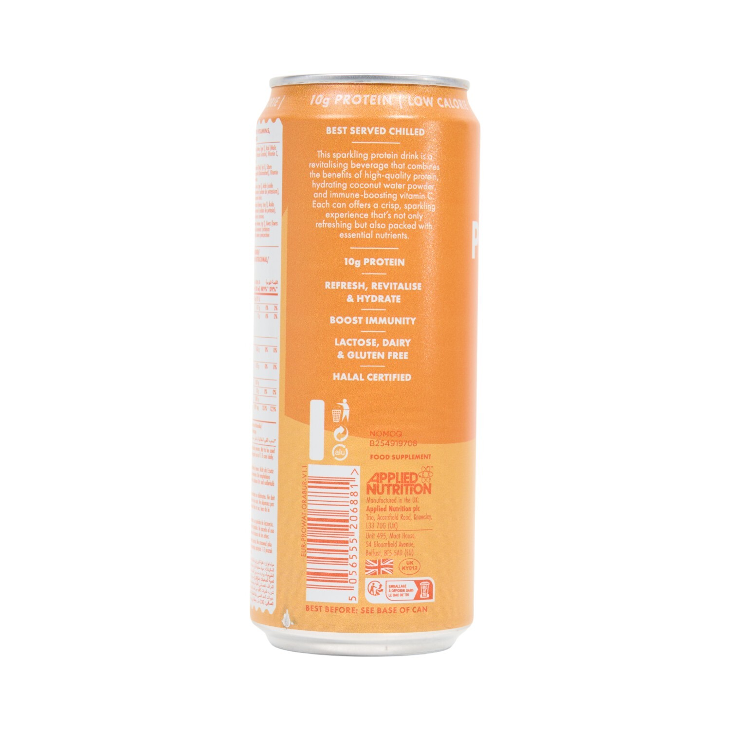 Applied Nutrition Sparkling Protein Water Orange Burst Image 2