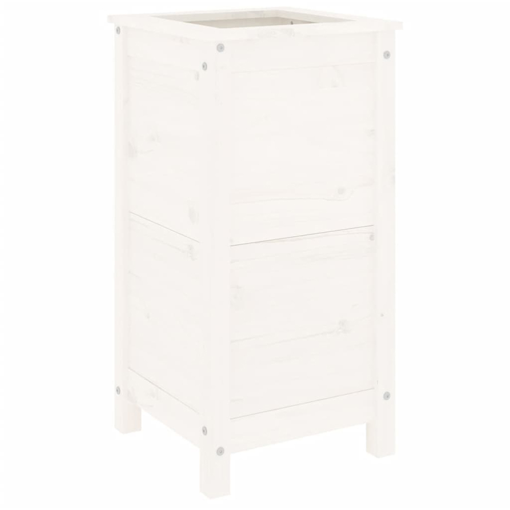 vidaXL White Solid Pine Wood Tall Garden Planter 78 x 40 x 40cm Image 1
