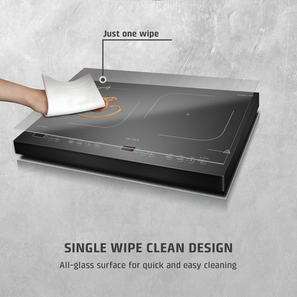 CASO Design ProMenu 2400 Black Twin Portable Induction Hob Image 5
