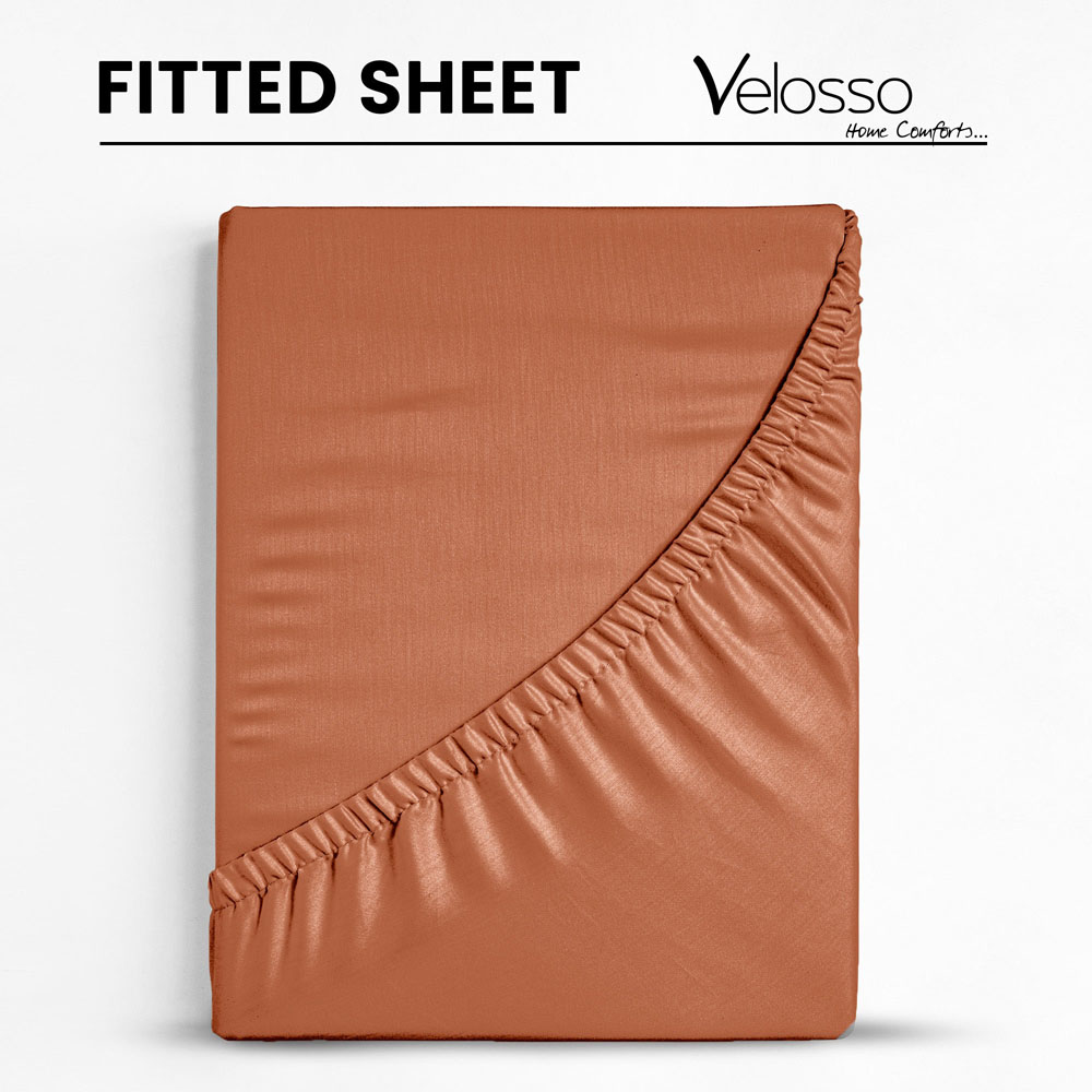 Velosso Microfibre Single Orange Fitted Sheet Image 4