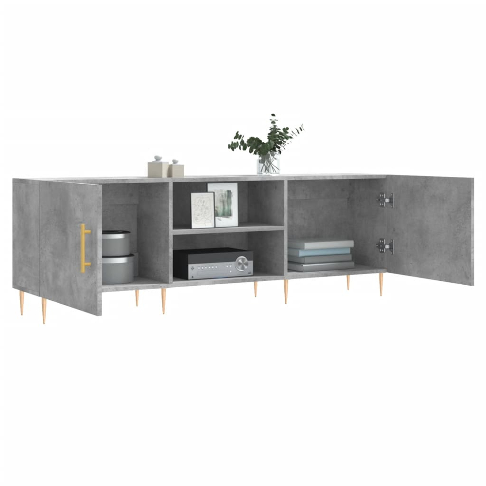 vidaXL 2 Door 2 Shelf Concrete Grey TV Cabinet Image 4